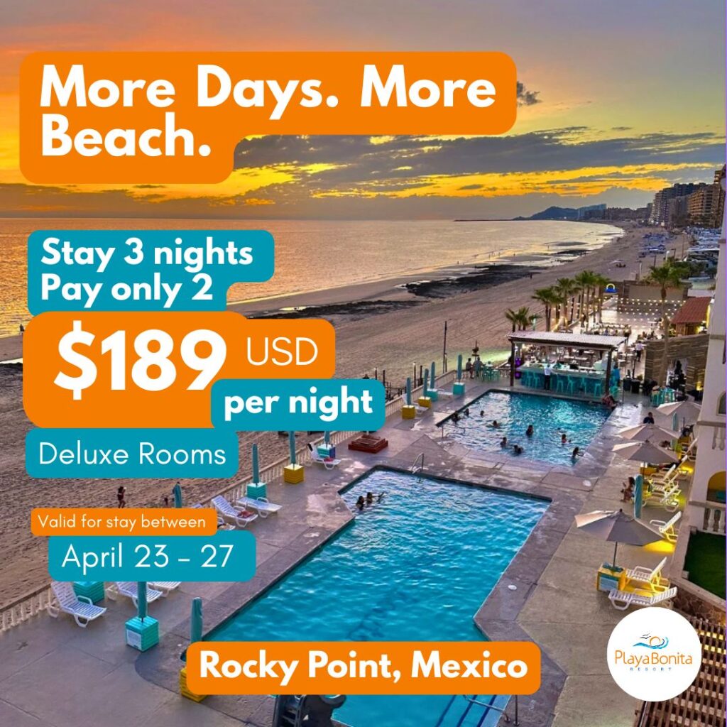 Beachfront hotel in Puerto Peñasco with pool and $189 USD 2-night deal at Playa Bonita Resort