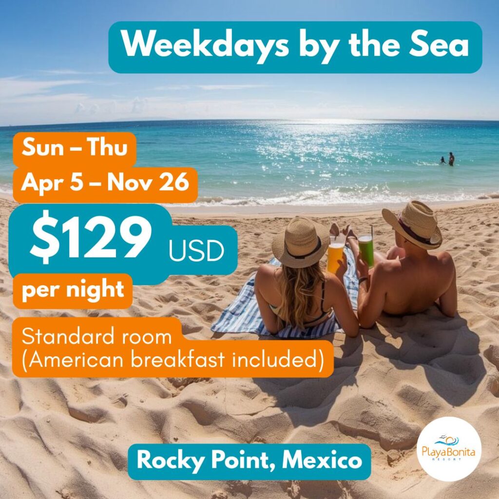 promo vacation rocky point weekdays by the sea, beach front