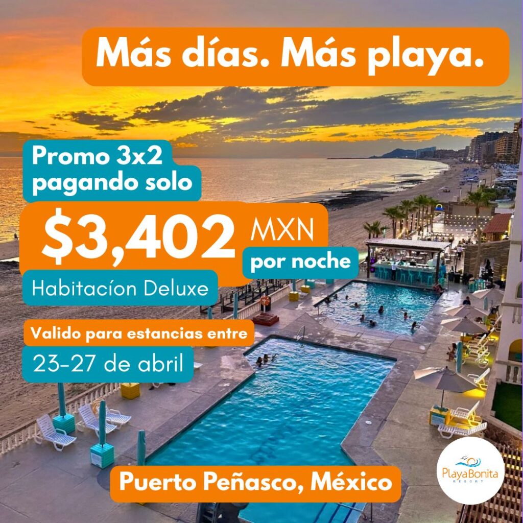 promocion vacacione sne la playa puerto peñasco frente al mar, vista al mar hotel bonito