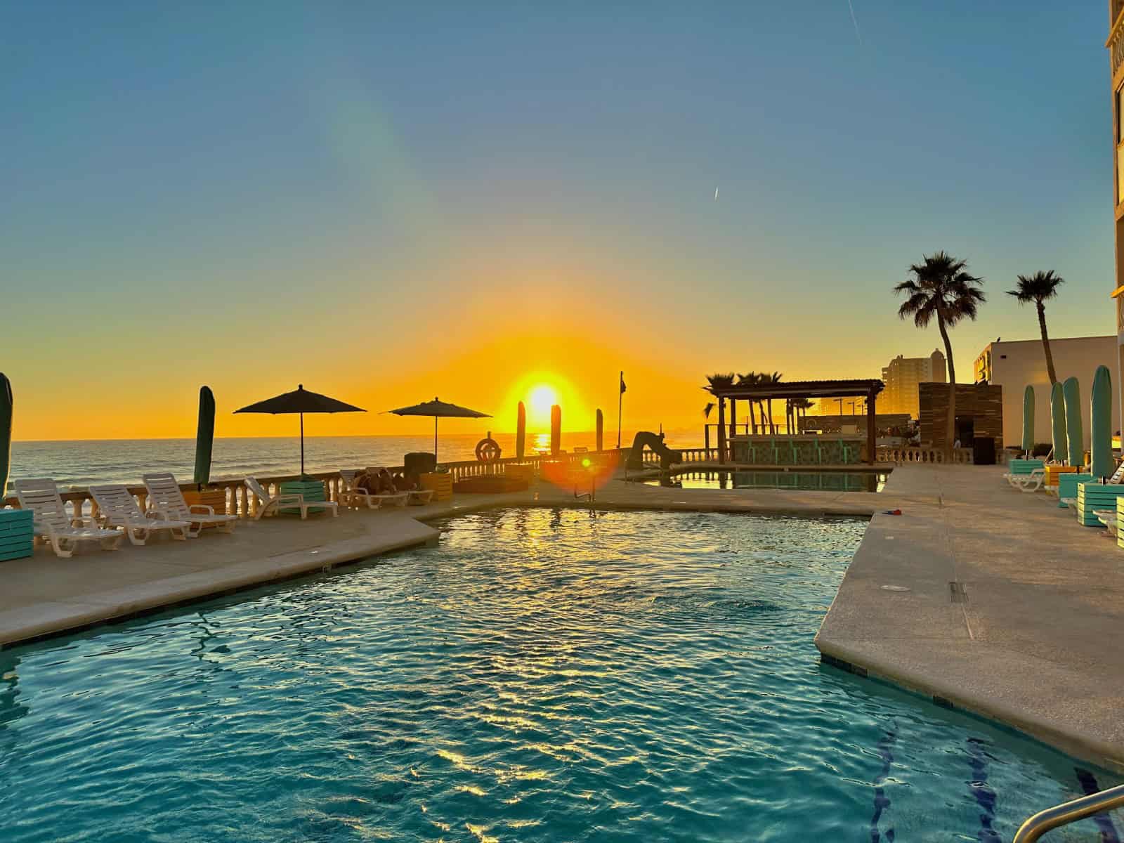 Sunset from the pool at Playa Bonita Resort