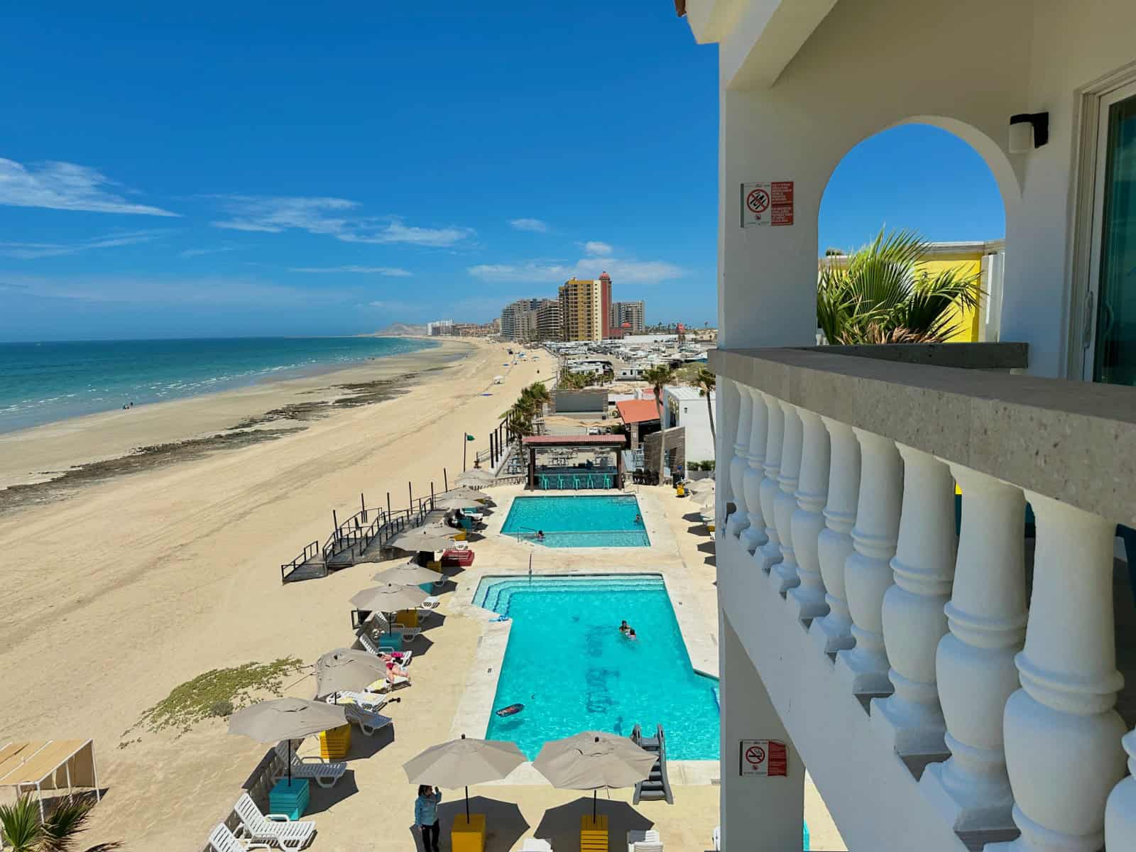 Heated pools at Playa Bonita Resort overlooking the Sea of Cortez