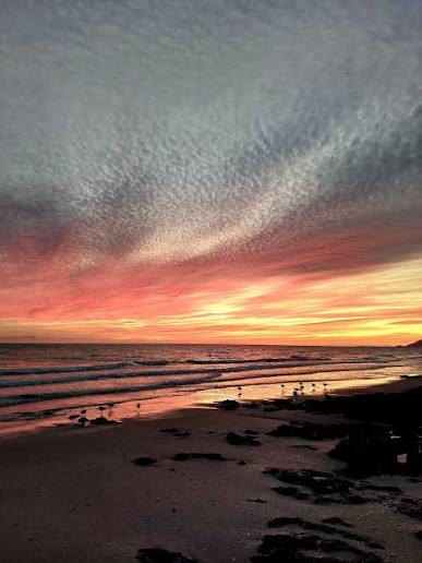Panoramic Sea of Cortez sunset view from a scenic overlook in Rocky Point, MX